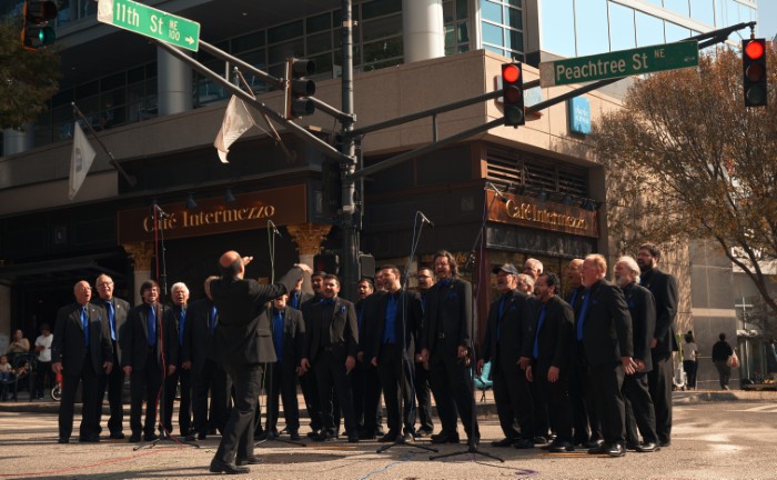 Chorus singing in Midtown Atlanta