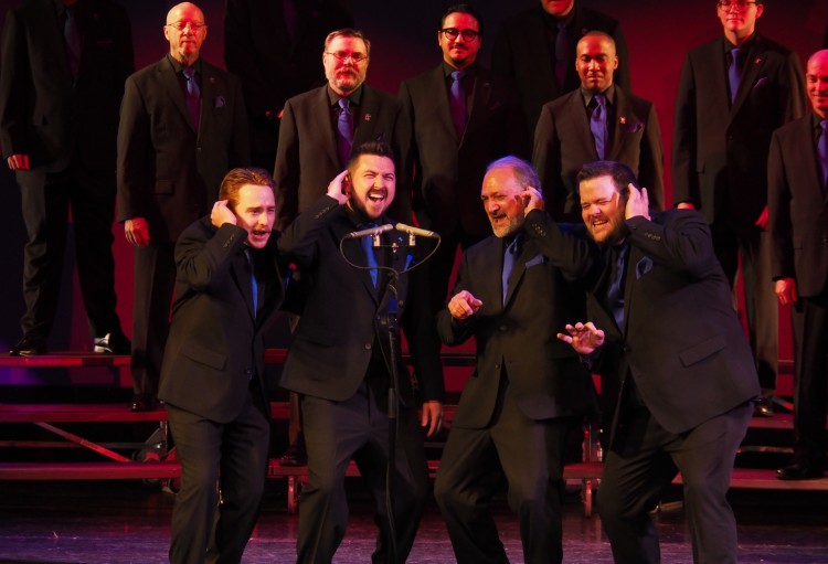 Barbershop quartet tuning live