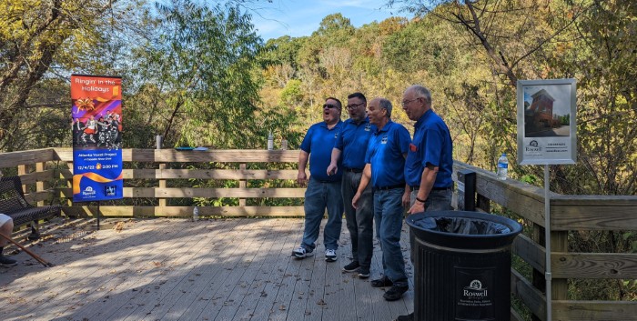 Singing on Roswell riverwalk